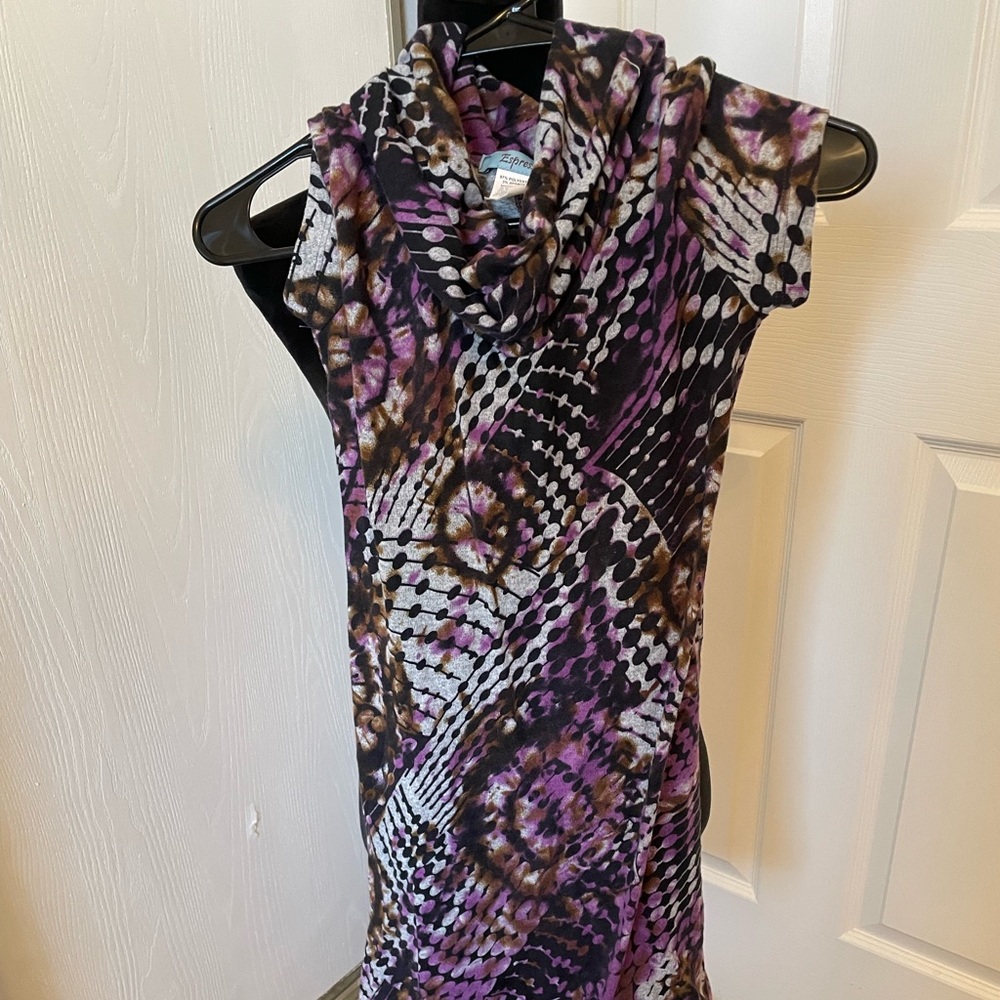Espresso Black and Purple Patterned Garment